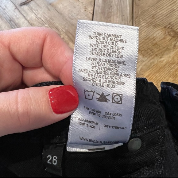 Hudson Distressed Corduroy Black Stretch Skinny Ankle Pants - 26 - Picture 9 of 12